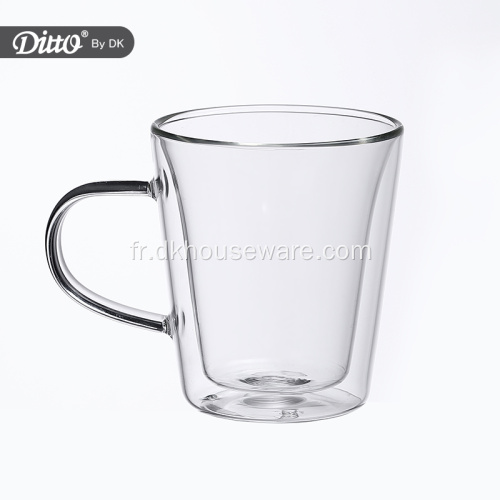 Tasse à café en verre transparente de 220 ml